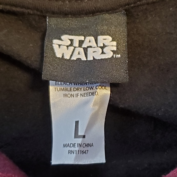 Star Wars Darth Vader Vintage-Style Maroon Black Pullover Hoodie LARGE - Picture 3 of 3